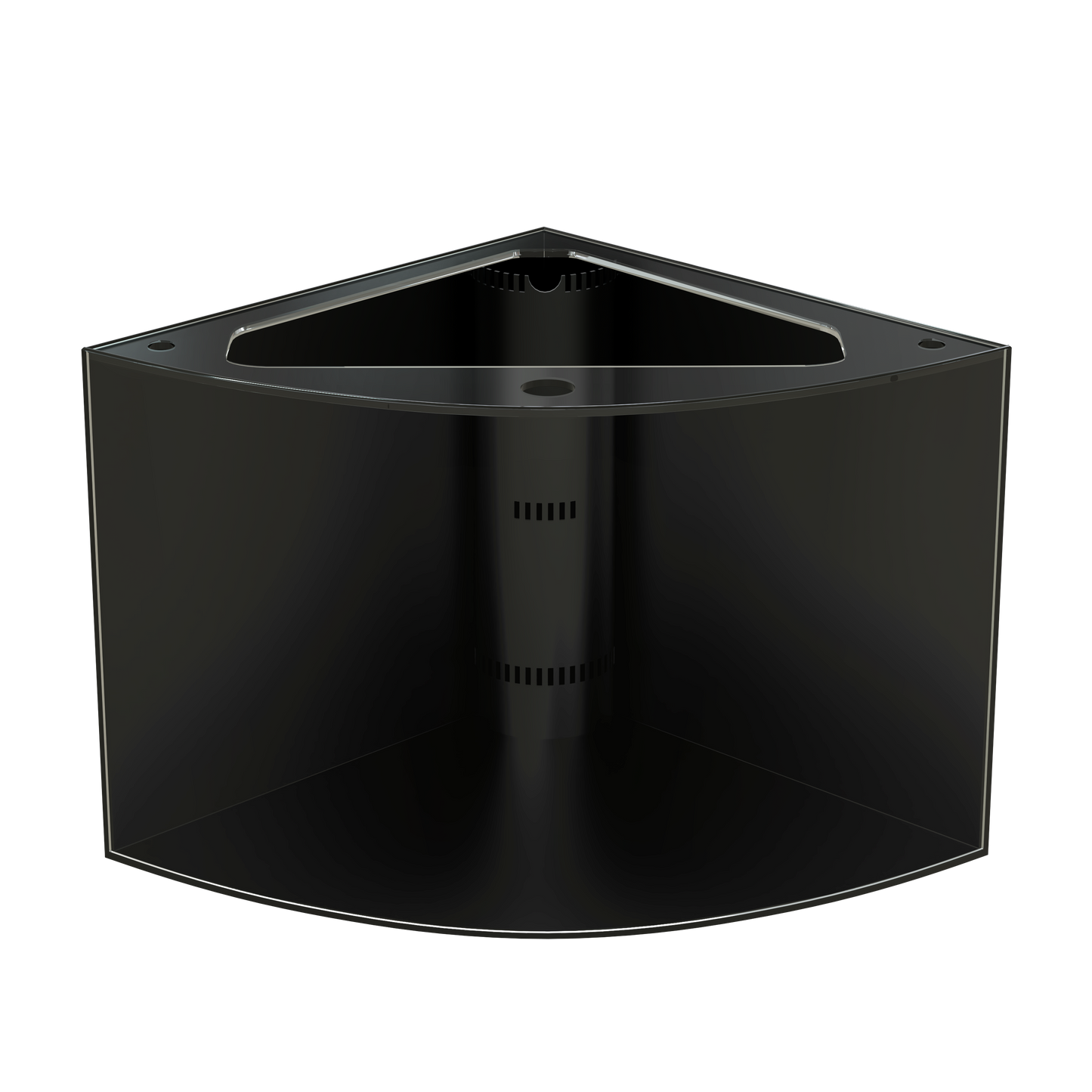 Black corner shelf on a white background