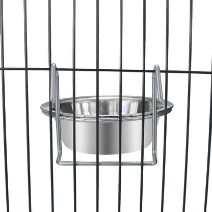 Pet Bowl Stainless Steel Hanging Food Water Bowls Bird Cage Feeder for Birds