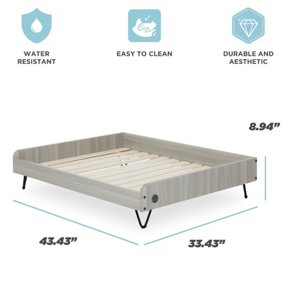 Asher Small Wooden Elevated Pet Bed with Mattress, Greenguard Gold Certified