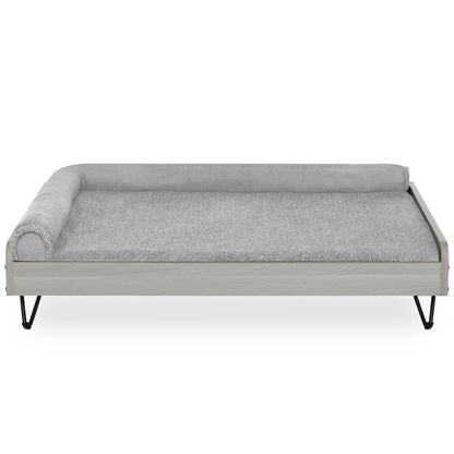 Asher Small Wooden Elevated Pet Bed with Mattress, Greenguard Gold Certified