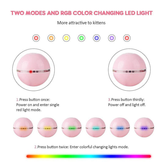 Pink LED light with color-changing capabilities and mode instructions on a white background