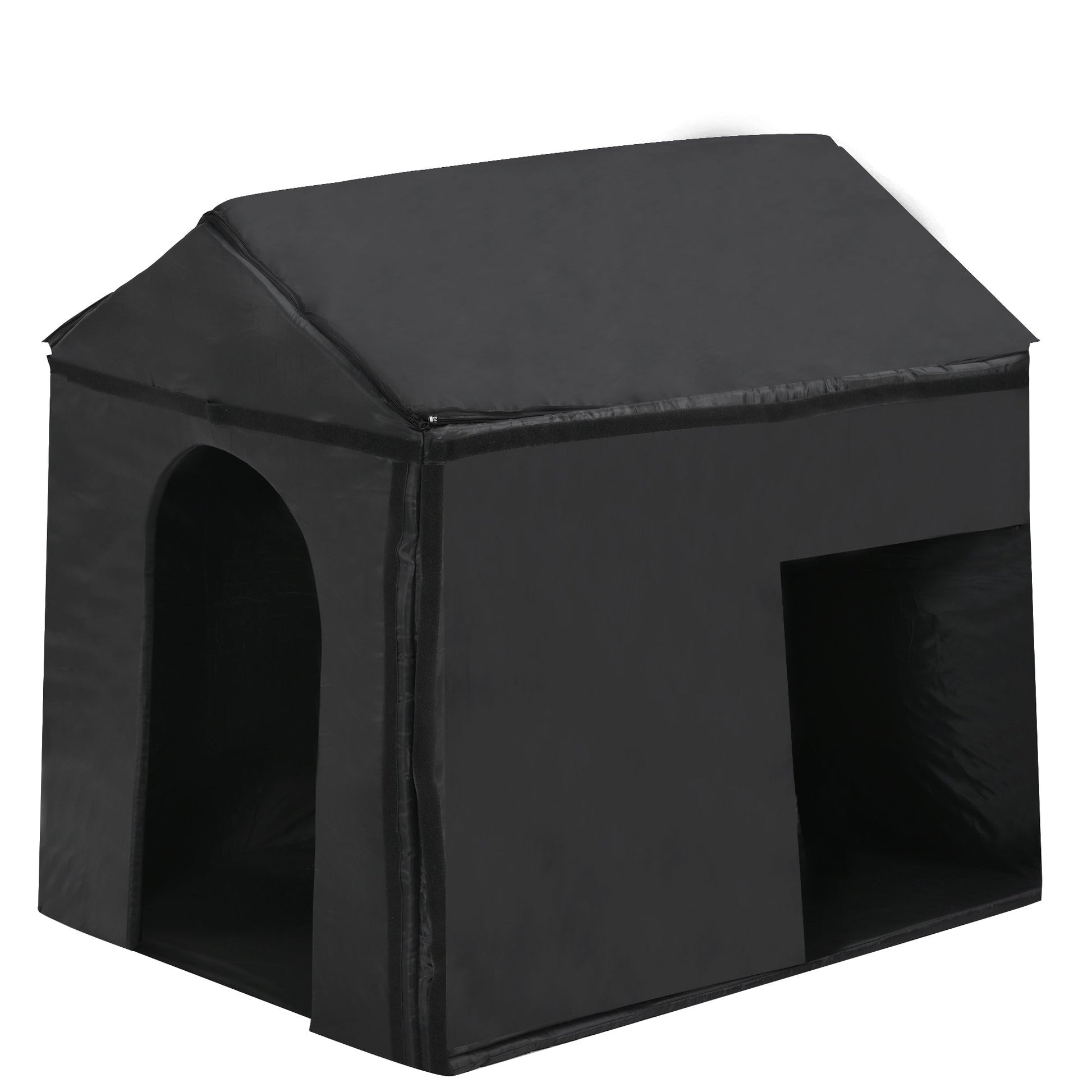 Black pet tent on a white background