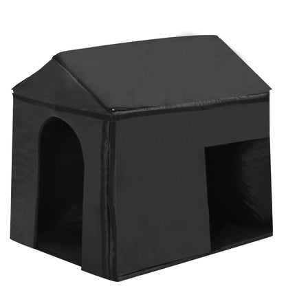 Black pet tent on a white background