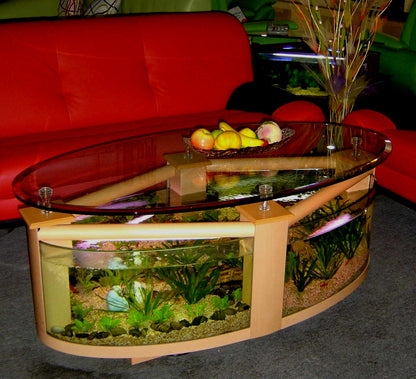 WARRANTY INCLUDED! 60 gallon GLASS oval round table aquarium fish tank 