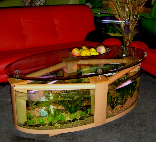 WARRANTY INCLUDED! 60 gallon GLASS oval round table aquarium fish tank 