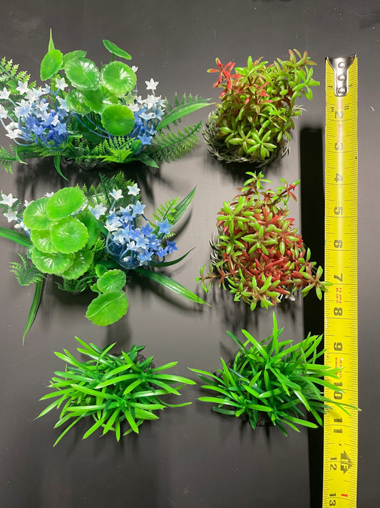 PREMIUM Small Artificial Aquarium Plants - Set of 6 