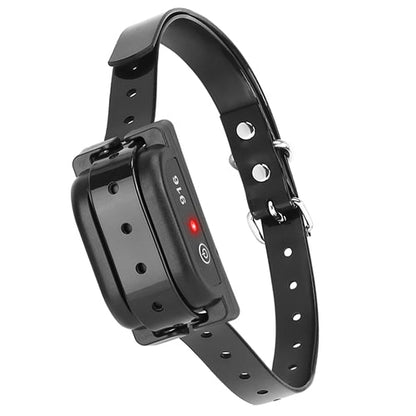 Black electronic dog collar with a control device on a white background