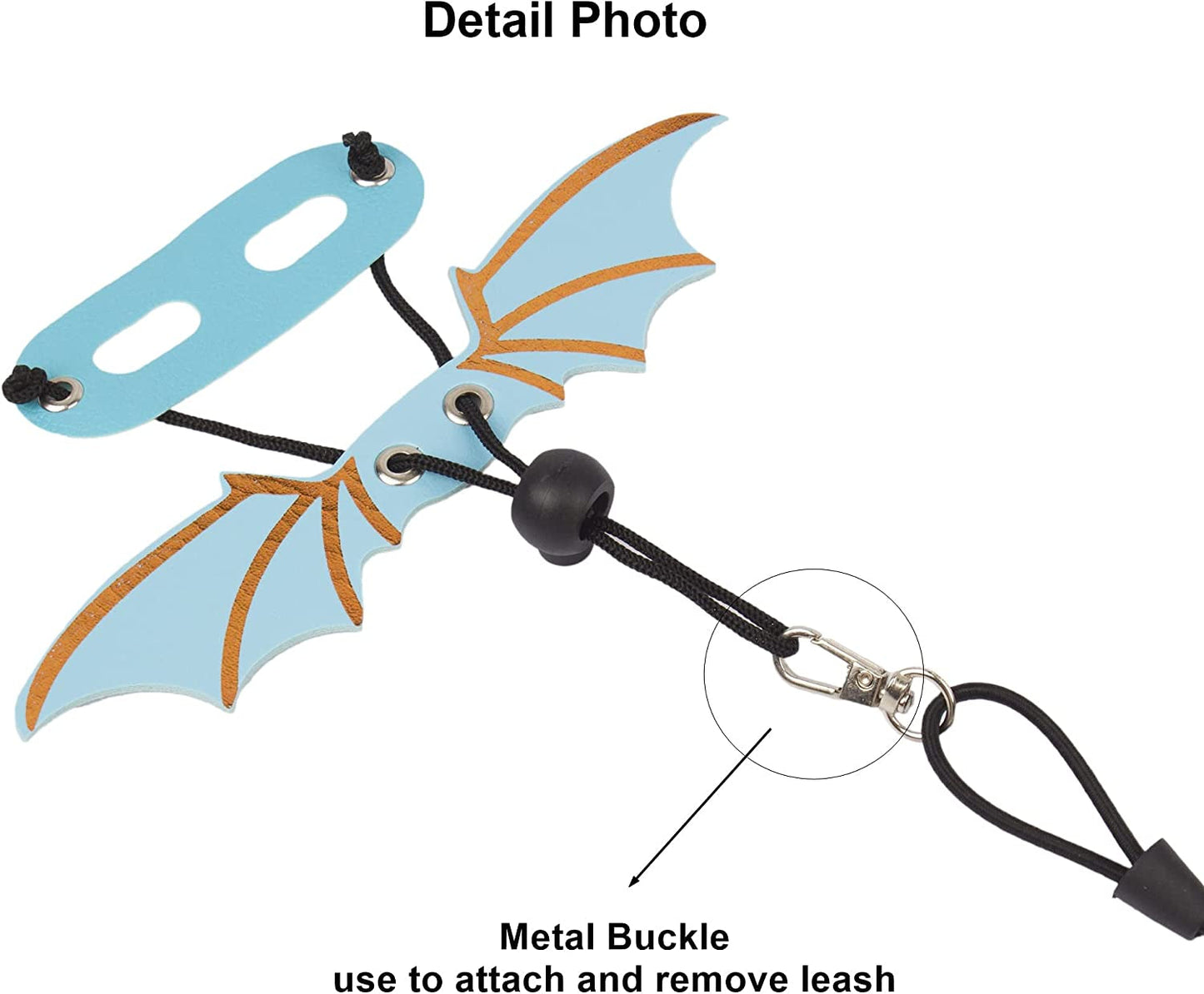 Dog leash with dragon design and metal buckle on a white background