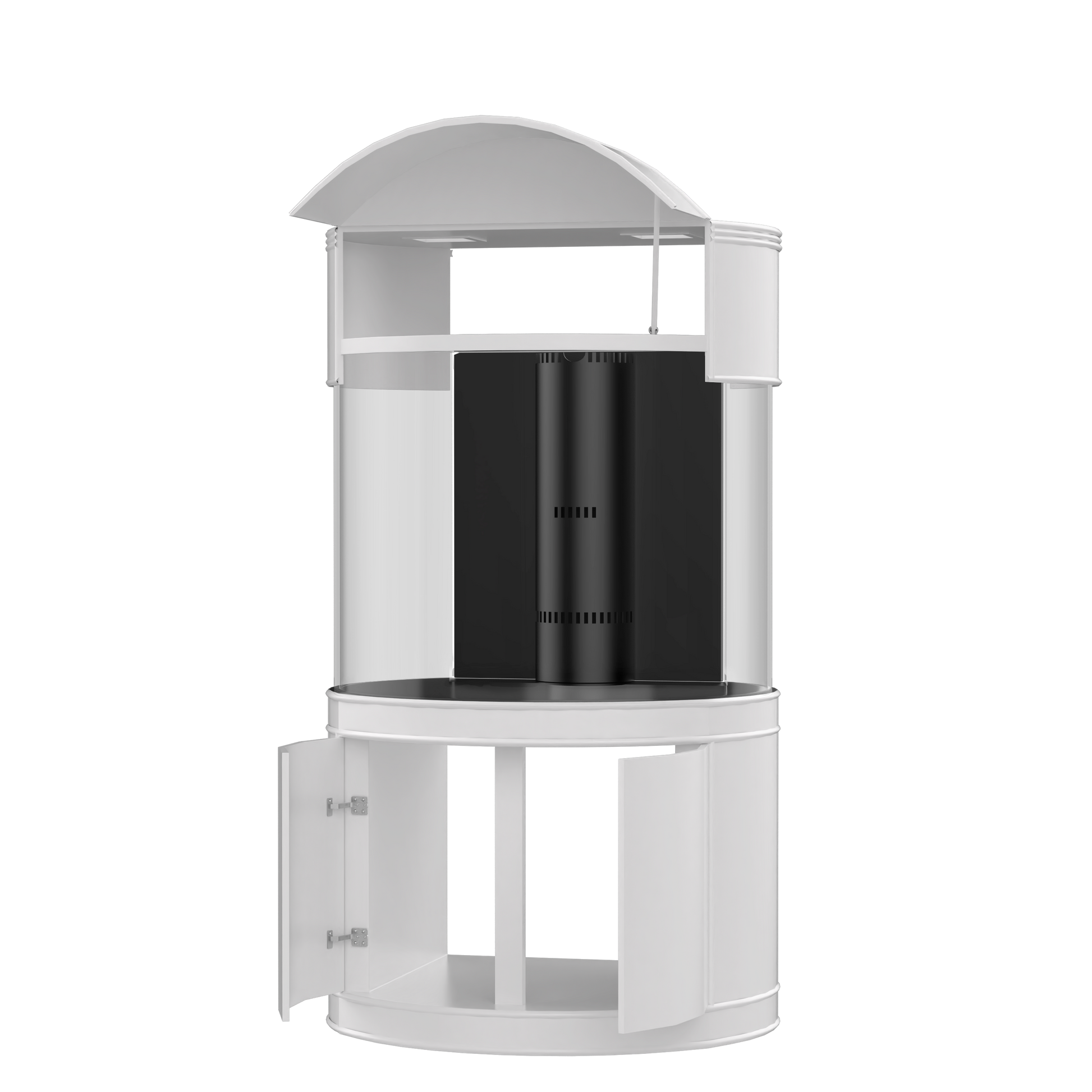 90 Gallon Glass 3/4 Cylinder Round Aquarium With Stand and Canopy