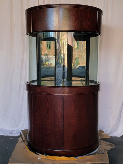 AQUA VIM 133-Gallon Reef-Ready ¾ Cylinder Round Aquarium + Sump | Rose Cherry Furniture