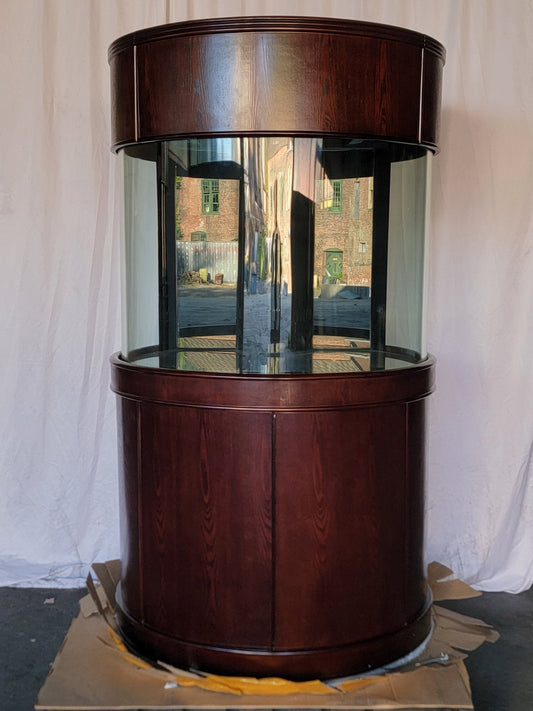 AQUA VIM 133-Gallon Reef-Ready ¾ Cylinder Round Aquarium + Sump | Rose Cherry Furniture