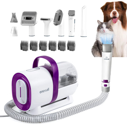 Pet Grooming Vacuum - Includes a Total of 7 Special Attachments and 6 Guide Combs, making it a total of 13 Attachments including the Vacuum.