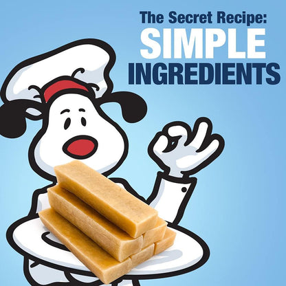 Cartoon character holding a bar of soap with 'The Secret Recipe: Simple Ingredients' text on a blue background