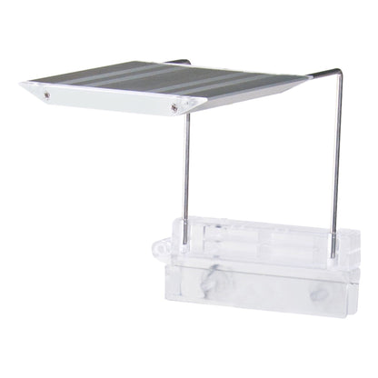 Outdoor umbrella with a white base on a white background