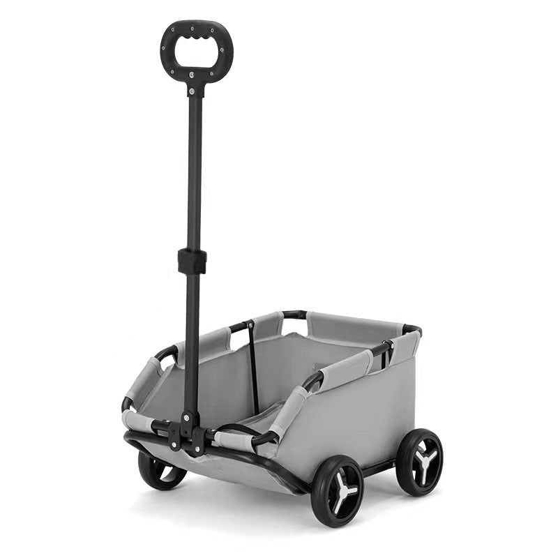 Gray and black children's wagon on a white background