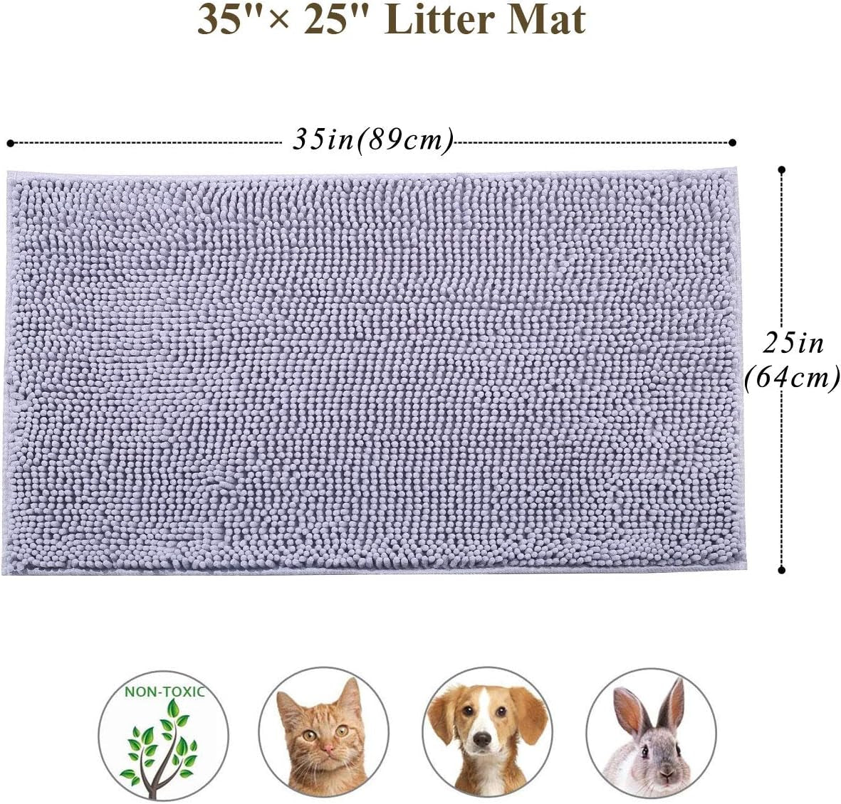 Cat Kitty Litter Rug with Waterproof Back