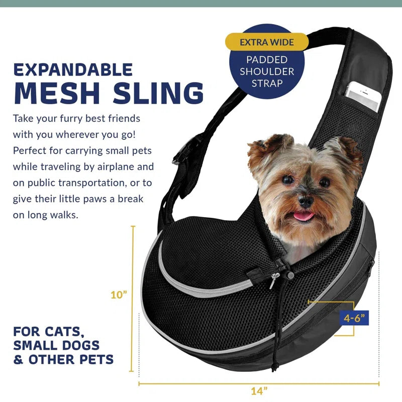 Expandable Sling Pet Carrier for Small Dogs & Cats