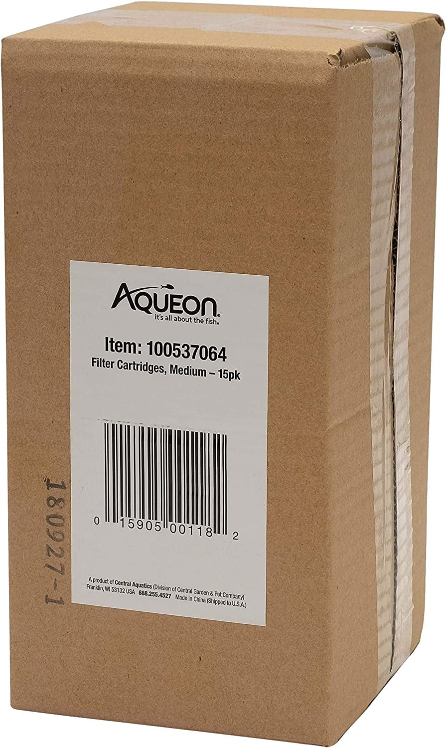 Cardboard box with Aqueon branding and product details on a white background