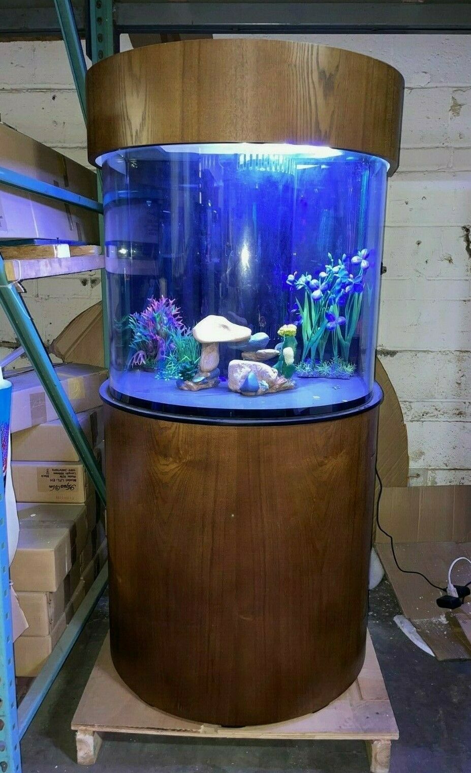 60 Gallon Half Round (Flat Sides) Reef-Ready Aquarium with Stand