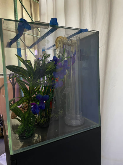 ULTRA CLEAR GLASS - 18 gallon cube fish tank aquarium full setup 
