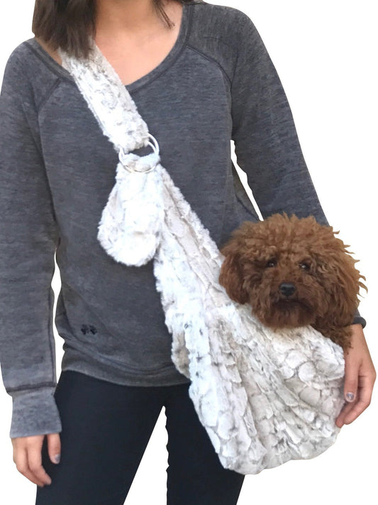 Furbaby Adjustable Sling Bag, Frosted Snow Leopard