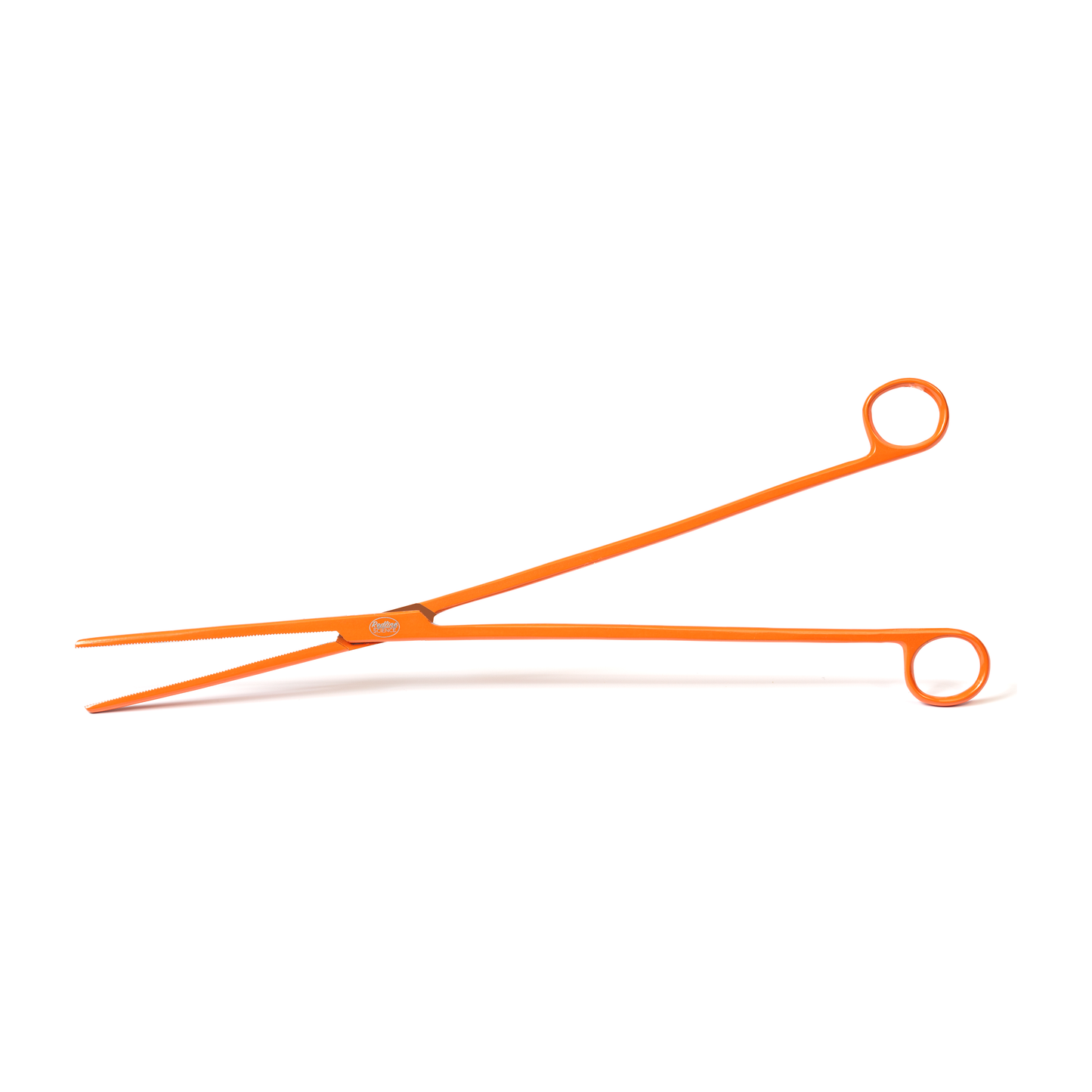 Orange tongs on a white background