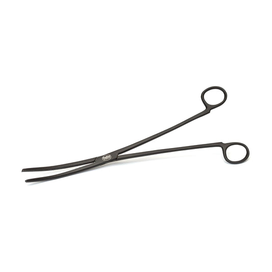 Black tongs on a white background