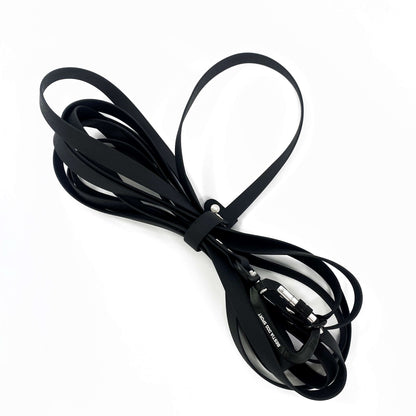 Black cable on a white background