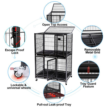 31" Two-Tier Dog Crate
