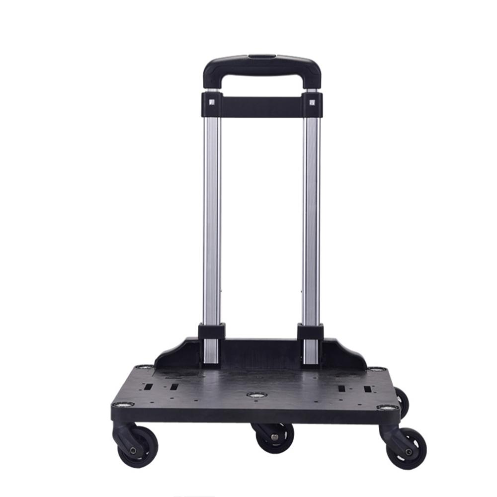 Black hand truck with wheels on a white background