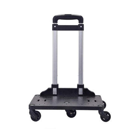Black hand truck with wheels on a white background
