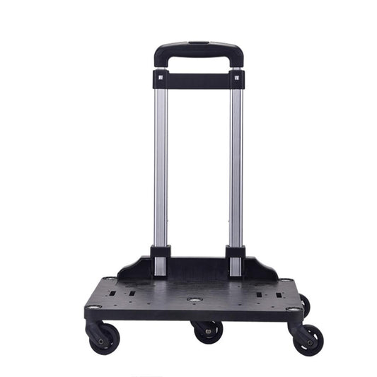Black hand truck with wheels on a white background