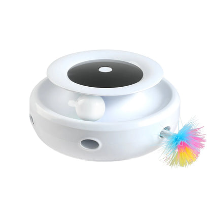 Cat Toys 2-In-1 Interactive Cat Toys for Indoor Cats, Cat Balls, Cat Mice Toy, Cat Entertainment Toys with 2PCS Feathers. Motion-Activated Toy with Feathers, provides batteries or USB Charger Cable.