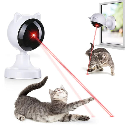 Cat Toy - With Red Laser Pointer and Cats Interacting with It.