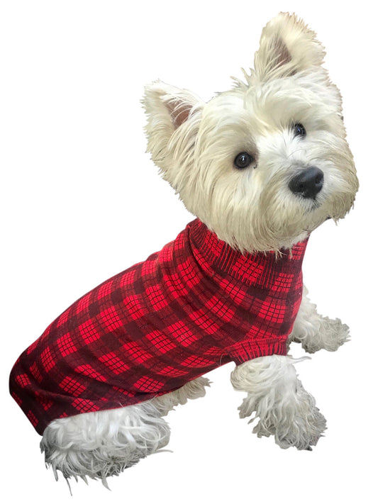 Londoner Plaid, Mockneck, Red/Black