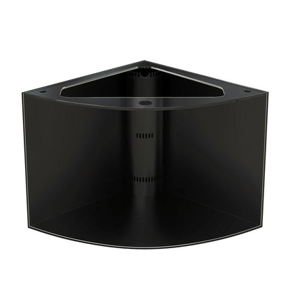 Black corner bracket on a white background