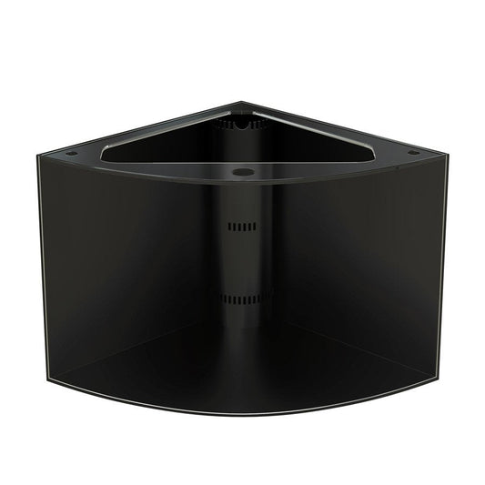 Black corner bracket on a white background