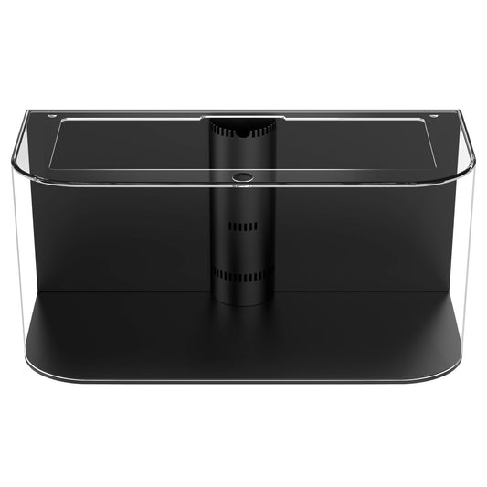 Black and transparent aquarium stand on a white background