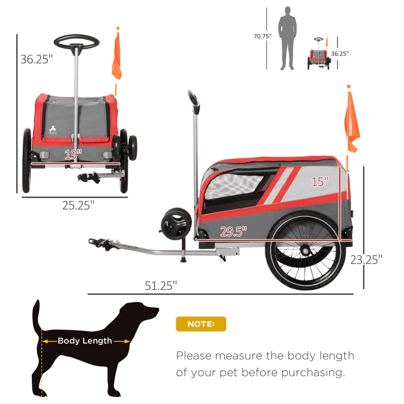 Pet Bike Trailer 2-in-1 Travel Stroller - Image 3