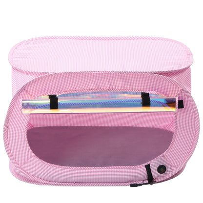 Pink tent on white background