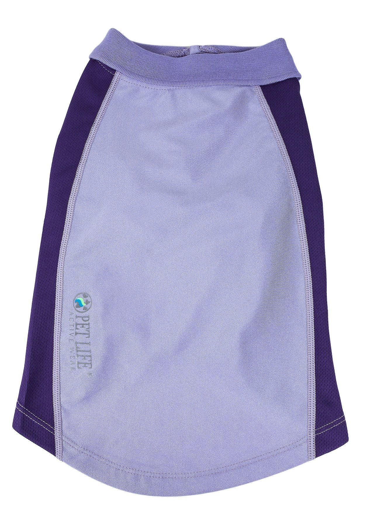 Purple and light purple skirt with a brand logo on a white background