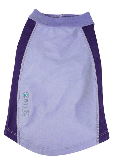 Purple and light purple skirt with a brand logo on a white background