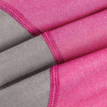 Close-up of pink and gray fabric with a textured pattern