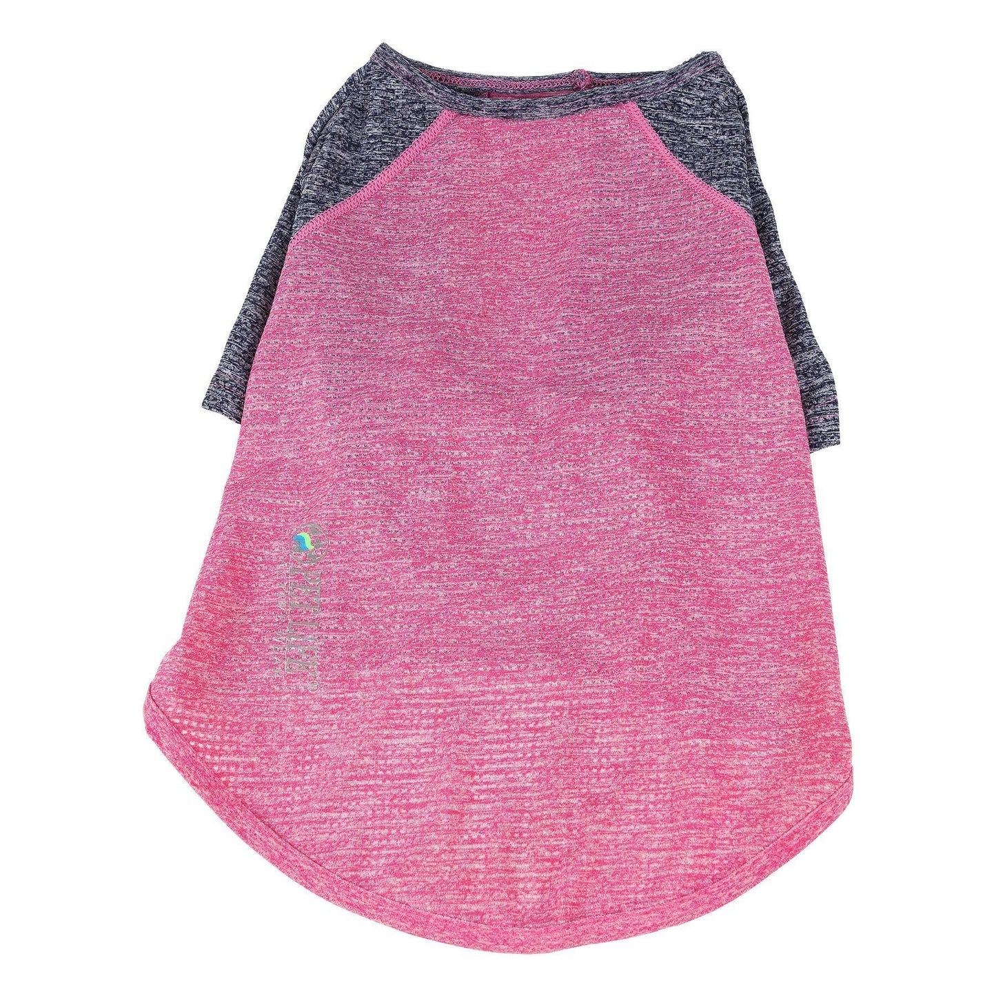 Pink and gray dog shirt on a white background