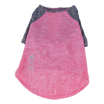 Pink and gray dog shirt on a white background