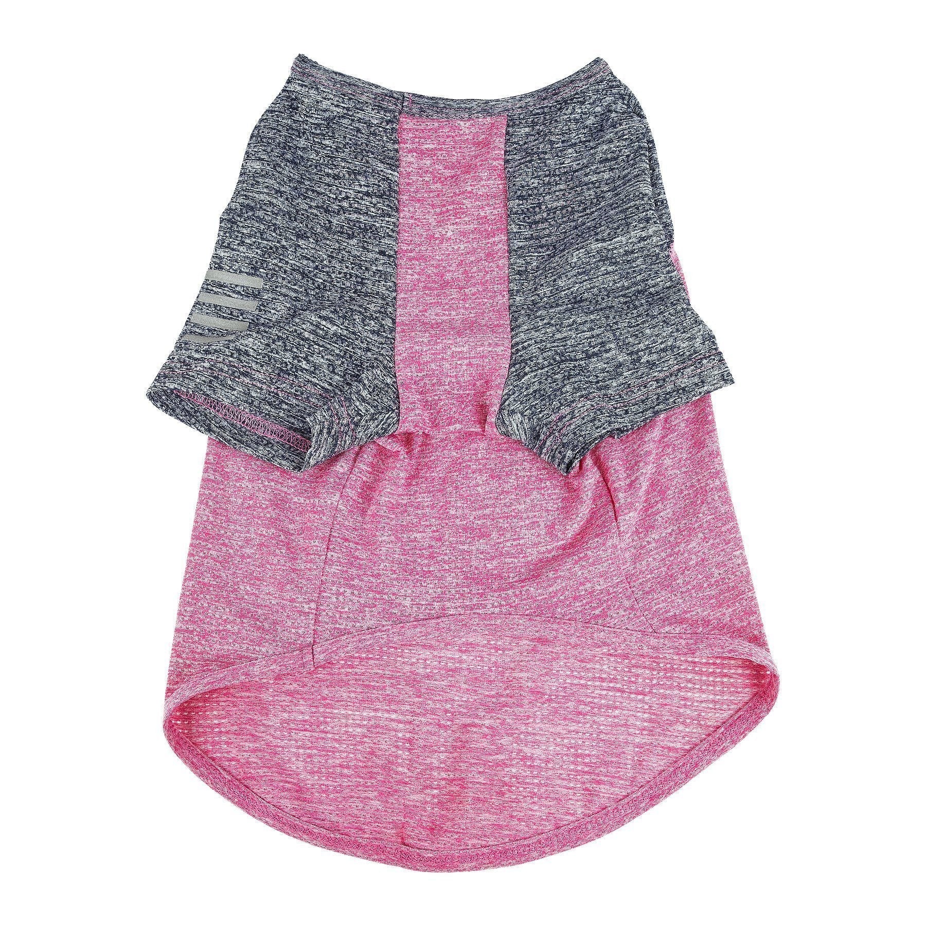 Pink and gray dog dress on a white background