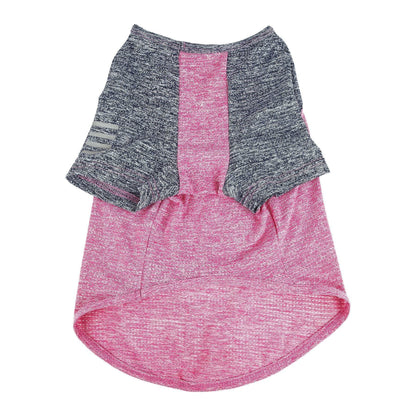 Pink and gray dog dress on a white background