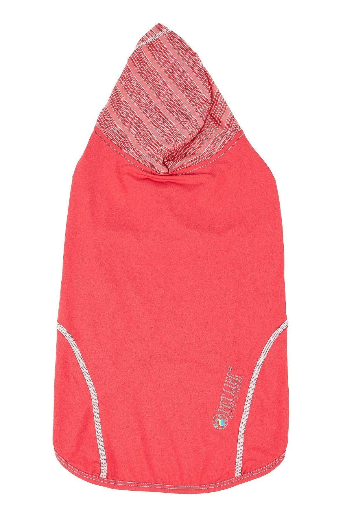 Red dog raincoat with a hood on a white background