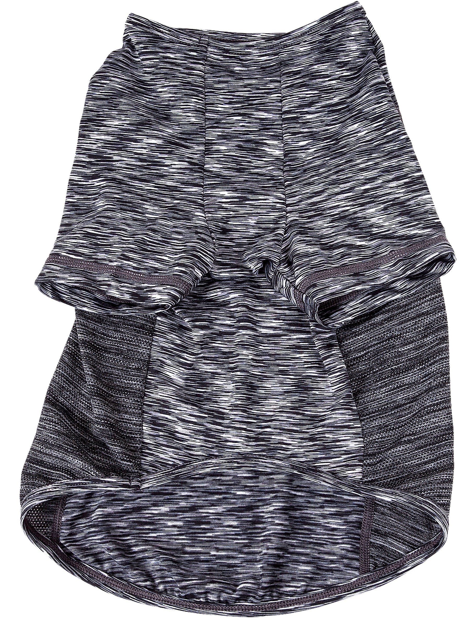 Black and gray marbled dog dress on a white background