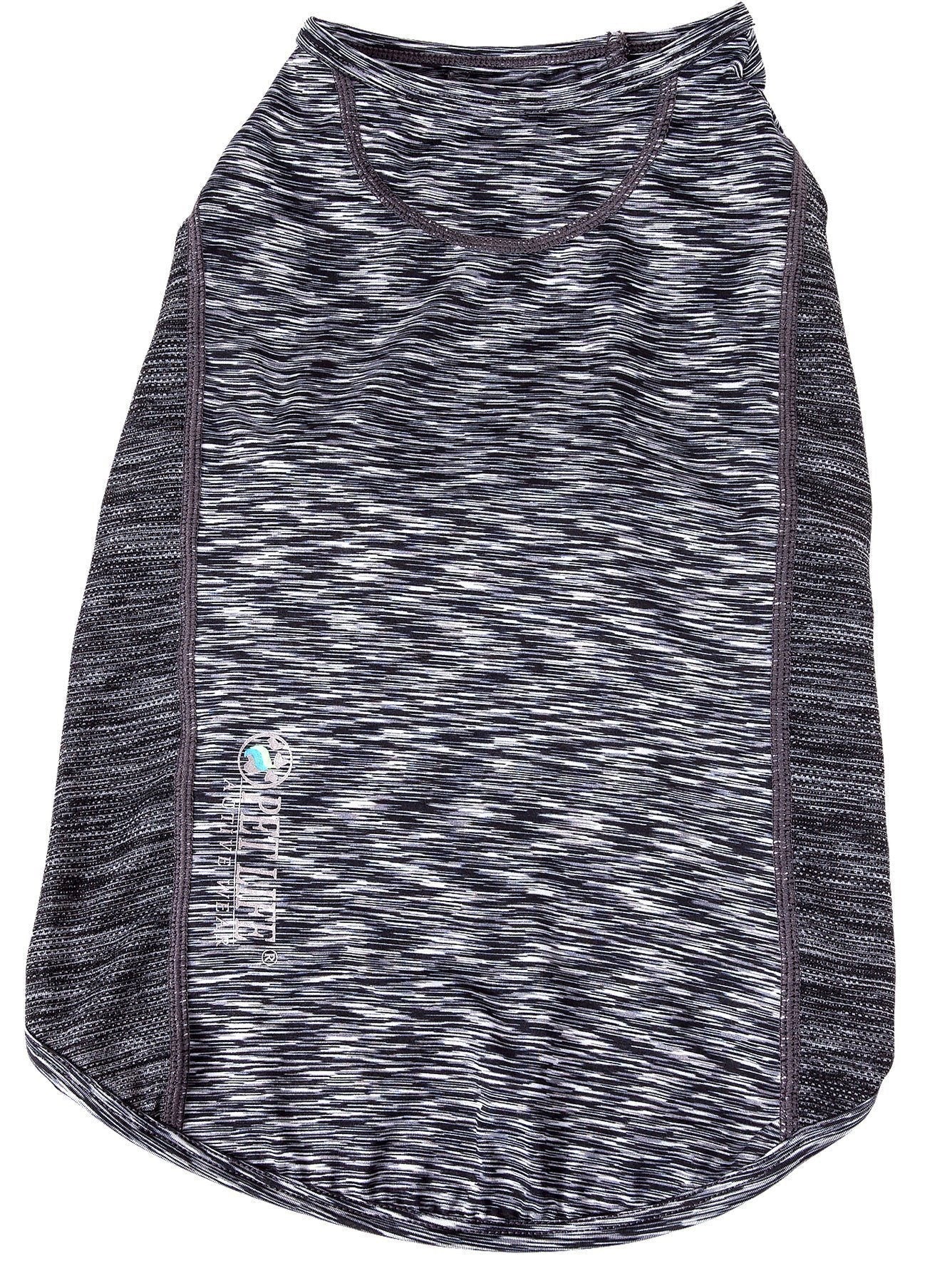 Dog shirt with a gray and black pattern on a white background